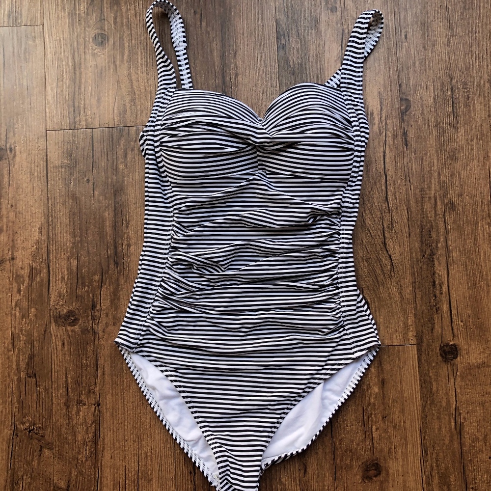 Stripe One Piece Bathing Suit Size 4